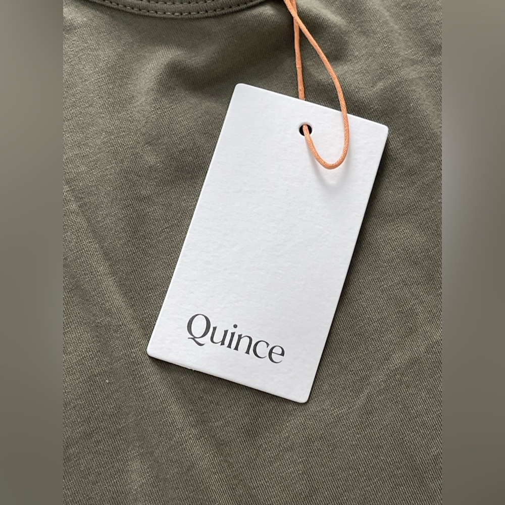 Quince Cotton Modal Double Scoop Neck Tank- Green- Large - Picture 10 of 11